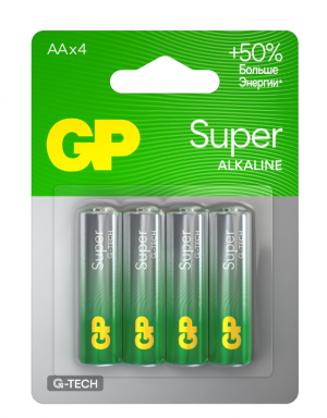 Алкалиновые батарейки GP Super Alkaline G-Tech 15А АA Алкалиновые батарейки GP Super Alkaline G-Tech 15А АA