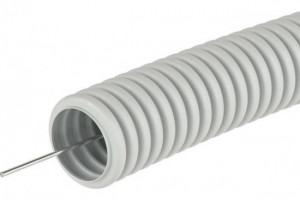 Труба гофрированная ПВХ ЭРА Серая d16мм 50м с протяжкой (с зондом) Труба гофрированная ПВХ ЭРА Серая d16мм 50м с протяжкой (с зондом)